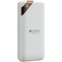 CANYON Power bank 20000mAh  Li-poly battery, Input 5V/2A, Output 5V/2.1A(Max), with Smart IC and power display, White, USB cable