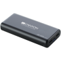 CANYON Power bank 20000mAh Li-poly battery, Input 5V/2.1A, Output 5V/2.1A(Max), with Smart IC, Black, 3in1 USB cable length 0.3m