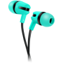CANYON Stereo earphone with microphone, 1.2m flat cable, Green, 22*12*12mm, 0.013kg