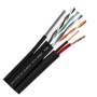 Cablu FTP autoportant cu alimentare 2x1.5, cat 5E, CUPRU 100%, 305m, negru TSY-FTP5E+2x1.50-MESS