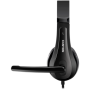 CANYON CHSU-1 basic PC headset with microphone, USB plug, leather pads, Flat cable length 2.0m, 160*60*160mm, 0.13kg, Black