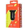 CANYON C-01 Universal 1xUSB car adapter, Input 12V-24V, Output 5V-1A, black rubber coating with orange electroplated ring(withou