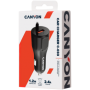 CANYON C-033 Universal 1xUSB car adapter, plus Lightning connector, Input 12V-24V, Output 5V/2.4A(Max), with Smart IC, black glo