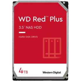 HDD NAS WD Red Plus 4TB CMR, 3.5'', 256MB, 5400 RPM, SATA 6Gbps, TBW: 180