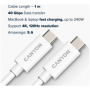 CANYON UC-44, cable, U4-CC-5A1M-E, USB4 TYPE-C to TYPE-C cable assembly 40G 1m 5A 240W(ERP) with E-MARK, CE, ROHS, white