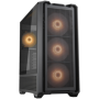 COUGAR | MX600 Black | PC Case | Mid Tower / Mesh Front Panel / 3 x 140mm + 1 x 120mm Fans / Transparent Left Panel