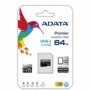 MICROSDXC 64GB CL10 ADATA W/A